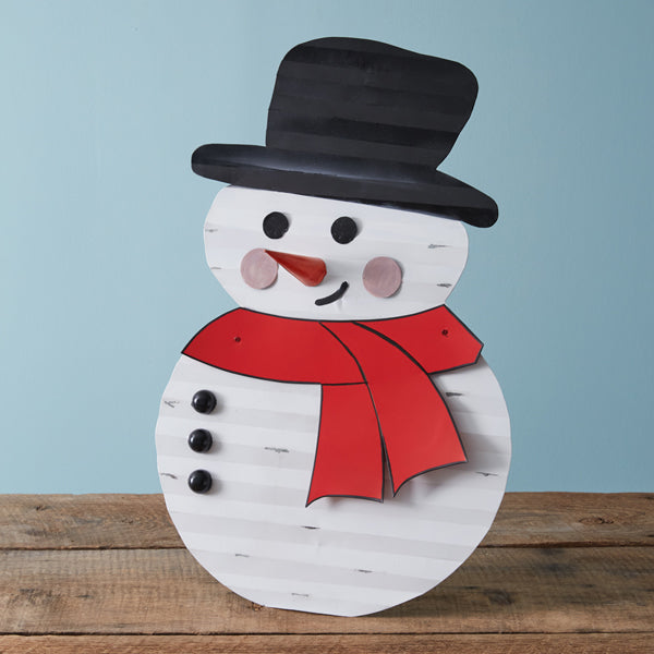 Leaning Corrugated Snowman -LARGE